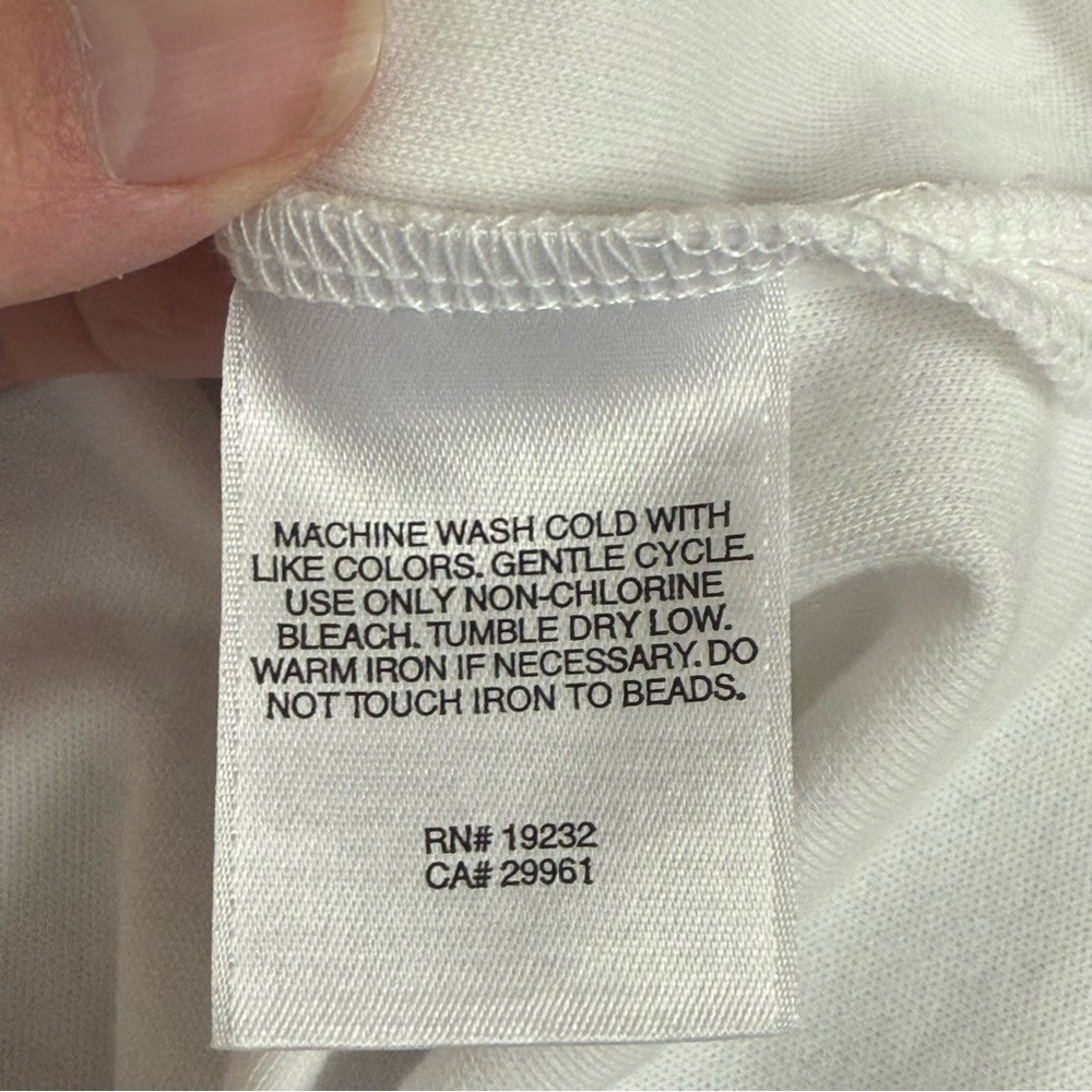 Alfred Dunner White Eyelet Embroidered Knit Top Short Sleeve M - Picture 6 of 7